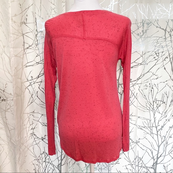 ⚠️ Mossimo dark peach pink black speckled scoop neck long sleeve baseball top ⚠️ - Picture 5 of 7